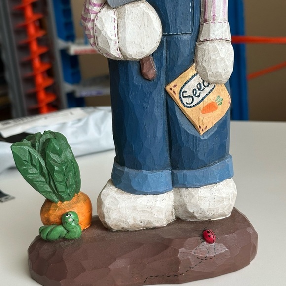 Retired Eddie Walker Gardner Rabbit Easter bunny holiday decor spring EUC worm - Picture 2 of 8